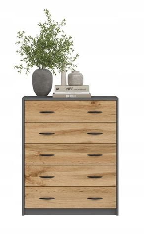 SZAFKA NA BUTY,KOMODA 5K GRAFIT DĄB WOTAN na Arena.pl