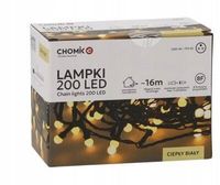Lampki choinkowe LED kulki 200L 19m białe ciepłe