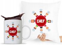 Zestaw Poduszka + Kubek Dla Kucharza Szefa Kuchni Z Nadrukiem Ze Zdjęciem