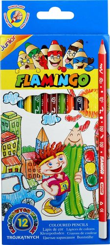 kredki 12kol.flamingo trójkąt. na Arena.pl