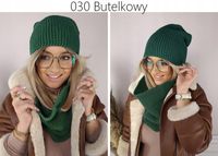 zimowy KOMPLET damski CZAPKA KOMIN CIEPŁY produkt polski czekoladowy BRĄZ