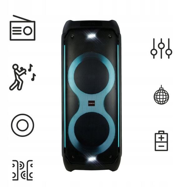 Głośnik Bluetooth Karaoke Manta Przenośny Athos Mikrofon USB Power Audio zdjęcie 9