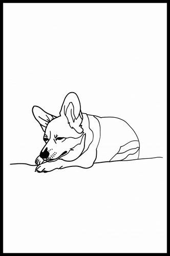 Plakat 56,6x86,4cm Śpiący Corgacz na Arena.pl