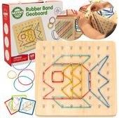 UKŁADANA MANIPULACYJNA GEOPLAN MONTESSORI WOOPIE GRA KARTY GUMKI ZADANIA