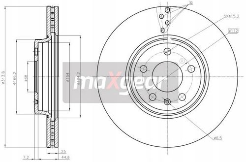 TARCZA HAM. VW P. A4/A5 07- MAXGEAR na Arena.pl