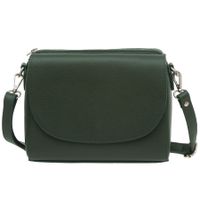 VERA PELLE torebka skórzana listonoszka 3 komorowa z paskiem V020 c.zielona