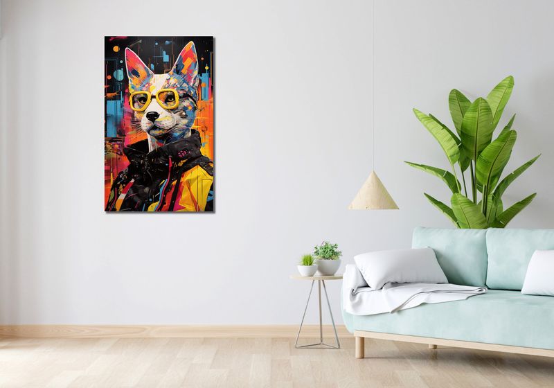 Obraz 60x100cm Kot w Miejskim Stylu zdjęcie 2
