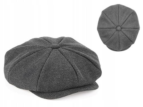 CZAPKA KASZKIET Z DASZKIEM JODEŁKA STYL RETRO SZARY ELEGANCKI UNISEX L/XL na Arena.pl