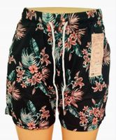 SPODENKI Krótkie szorty damskie z kieszeniami elastyczne w kwiaty 2XL