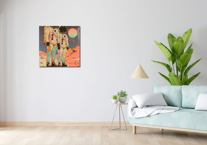 Obraz 60x60cm Astrounauci Kosmonauci zdjęcie 2