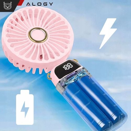 Wentylator wiatrak stojący ręczny biurkowy cichy mocny mały USB-C 1200 mAh na Arena.pl