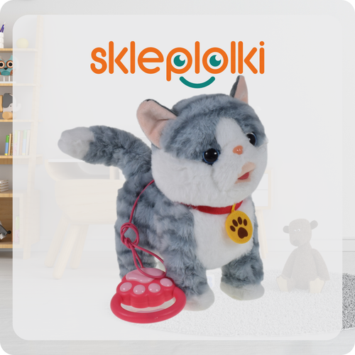 INTERAKTYWNY KOT KOTEK NA SMYCZY ZABAWKA MIAUCZY CHODZI GRA NA PREZENT na Arena.pl
