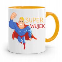 Kubek Żółty Prezent Dla Wujka Super Wujek Z Nadrukiem Ze Zdjęciem