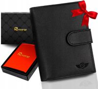 REVERSE Skórzany portfel męski skóra naturalna antykradzieżowy ochrona RFID