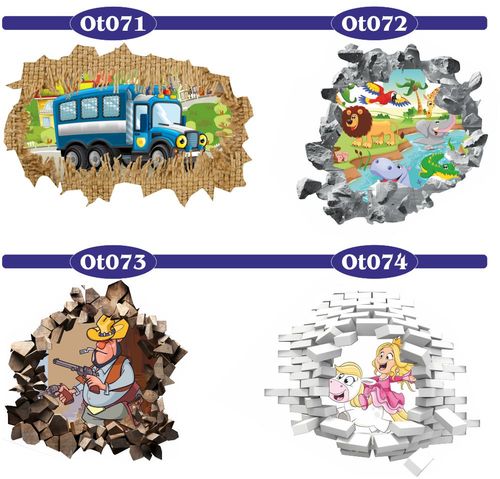 Naklejka samoprzylepna 3D postacie bajkowe dziura na Arena.pl