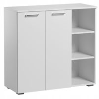 Szafka Szuflady Półki Pojemna Do Salonu Sypialni Sofi Biały Mat