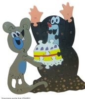 drewniane puzzle kret  ok. 24 cm (p642b2)