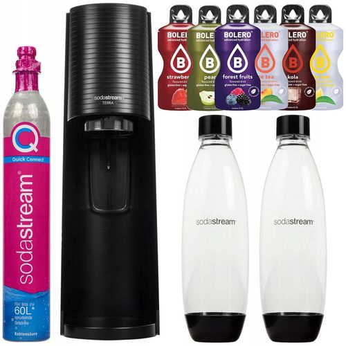 SATURATOR DO WODY SODASTREAM TERRA CZARNY 2 BUTELKI CYLINDER 6 NAPOI ZESTAW na Arena.pl