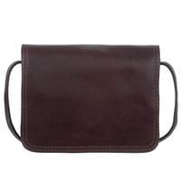 VERA PELLE torebka damska skórzana listonoszka z klapą V562 c.brązowa