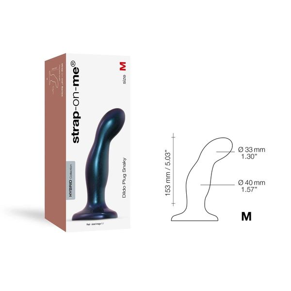 Dildo Plug Snaky Bleu Metallic - M zdjęcie 4