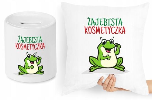 Dla Kosmetyczki Zestaw Poduszka + Skarbonka Z Nadrukiem Ze Zdjęciem na Arena.pl