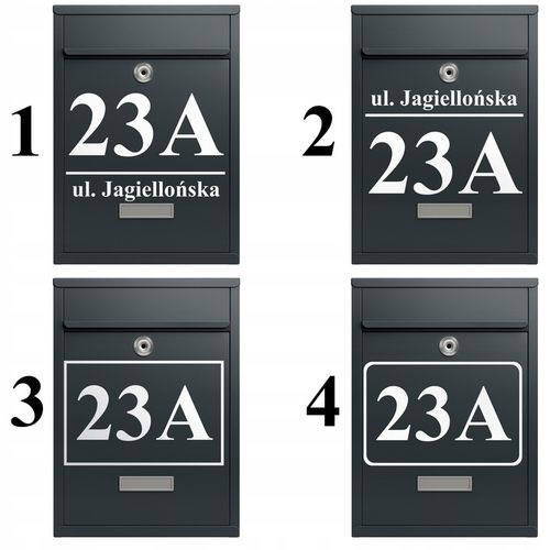 SKRZYNKA NA LISTY Z NUMEREM DOMU Adresem POCZTOWA A4 Czarna WZORY na Arena.pl