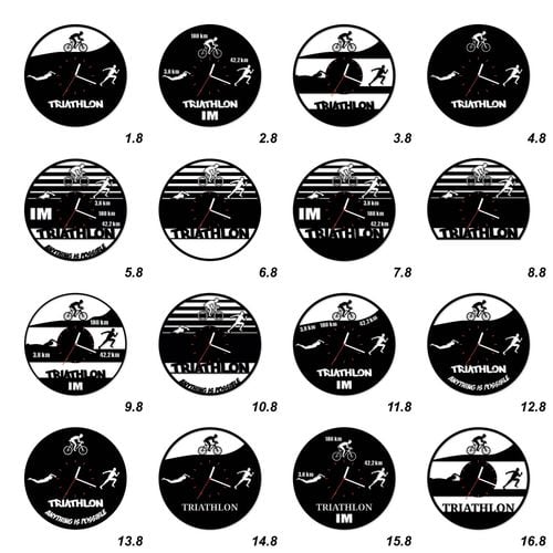 Zegar Ścienny z płyty winylowej na lustrze TRIATHLON 48 wzorów 30x30 cm na Arena.pl