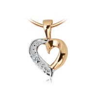 wisiorek złoty serce z diamencikiem