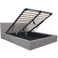 Łóżko tapicerowane z pojemnikiem 160x200 Velio stelaż zagłówek szare