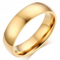KLASYCZNA ZŁOTA OBRĄCZKA ZE STALI SZLACHETNEJ 6 mm