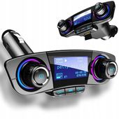 Transmiter Samochodowy FM Bluetooth 5.0 USB micro SD 8w1 AUX Ładowarka