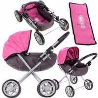 WÓZEK GŁĘBOKI DLA LALEK GONDOLA SKŁADANY I LEKKI PREZENT DLA DZIEWCZYNKI