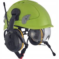 KASK OCHRONNY HEŁM WENTYLOWANY Z OKULARAMI BIAŁY KASK BUDOWLANY BHP LEKKI