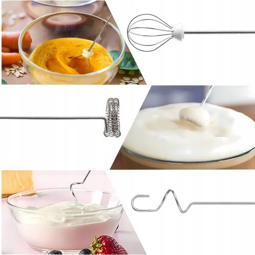 RĘCZNY SPIENIACZ MIKSER DO MLEKA KAWY ELEKTRYCZNY MINI BLENDER 11000 obr. na Arena.pl