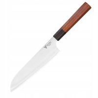 NÓŻ KUCHENNY SANTOKU DAN WOO TAMAHAGANE 67HRC + OSTRZAŁKA PREZENT