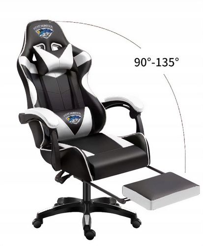 FOTEL gamingowy z MASAŻEM pleców KOMPUTEROWY OBROTOWY dla gracza +podnóżek! na Arena.pl