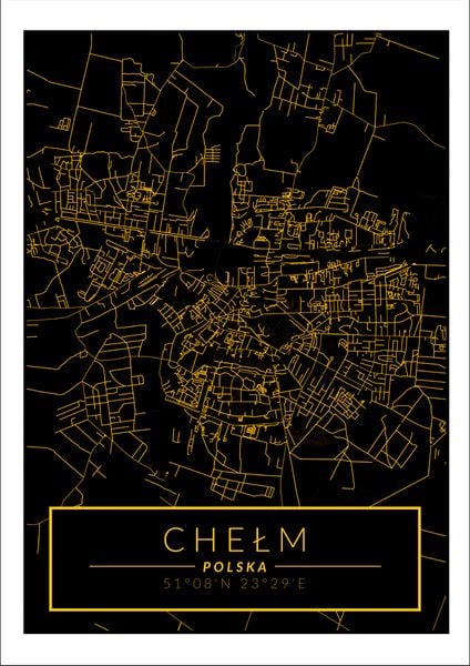 Chełm mapa złota - plakat 60x80 cm zdjęcie 1