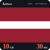 Karta eSIM Internet Łotwa 10 GB na 30 dni - bez rejestracji