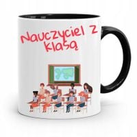 Kubek Czarny Prezent Dzień Nauczyciela Z Klasą Z Nadrukiem Ze Zdjęciem