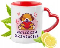 Pies Pieski Kubek Czerwony Z Uszkiem W Kształcie Serca Na Prezent