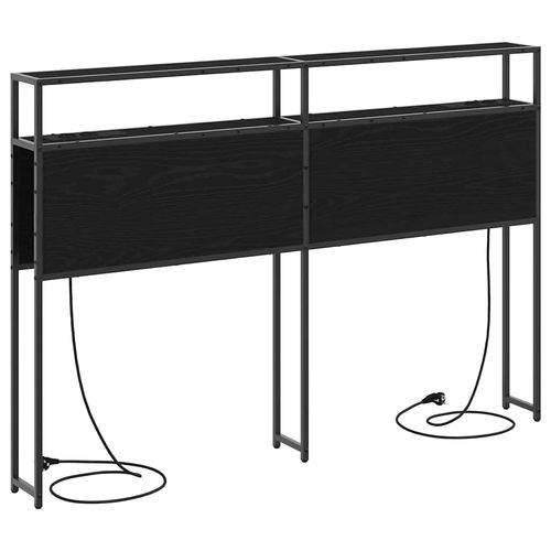 Zagłówek do przechowywania z półką Czarny dąb 135 cm na Arena.pl