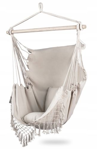 FOTEL WISZĄCY krzesło BRAZYLIJSKIE hamak 2X PODUSZKI huśtawka KOKON na Arena.pl