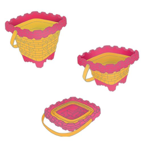 wiaderko do piaskownicy składane Square - różowe na Arena.pl