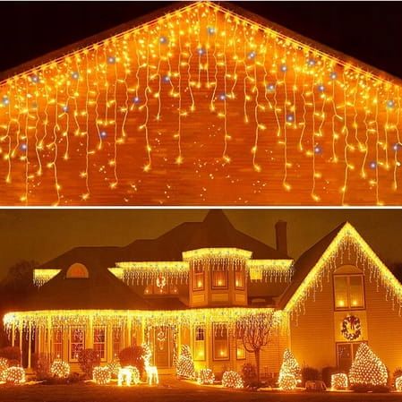 Kurtyna świąteczna 1000LED 40m sopelki BIAŁA CIEPŁA + FLASH na Arena.pl