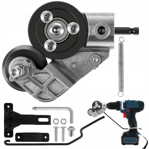 Adapter przystawka nożyce do cięcia blachy na wiertarkę wkrętarkę na Arena.pl