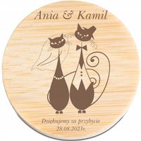 OTWIERACZ do piwa DREWNIANY personalizacja z grawerem kocie podziękowania