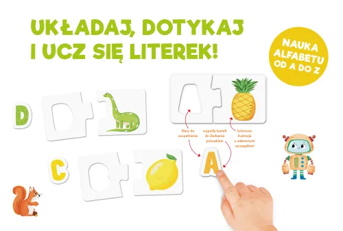 Puzzle sensoryczne 72 elementy. Literki na Arena.pl