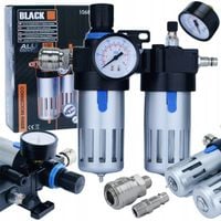 FILTR ODWADNIACZ NAOLEJACZ REDUKTOR SEPARATOR POWIETRZA KOMPRESOR 1/4 BLACK