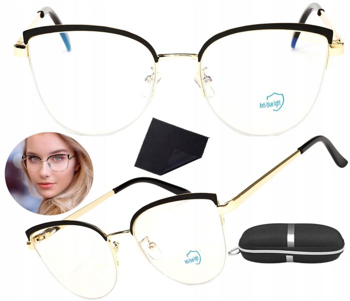 Okulary Kocie Cat Blue Light Zerówki Do Komputera zdjęcie 2