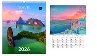 KALENDARZ ŚCIENNY PLANSZOWY 33,5x40 CM TRAVEL 2026 INTERDRUK